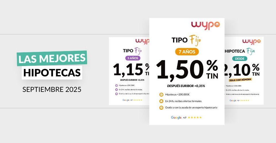 Mejores hipotecas septiembre 2025